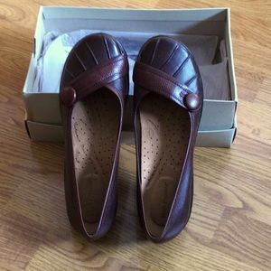 Hush Puppies Sonnet Coffee Bean Leather Slides 8.5